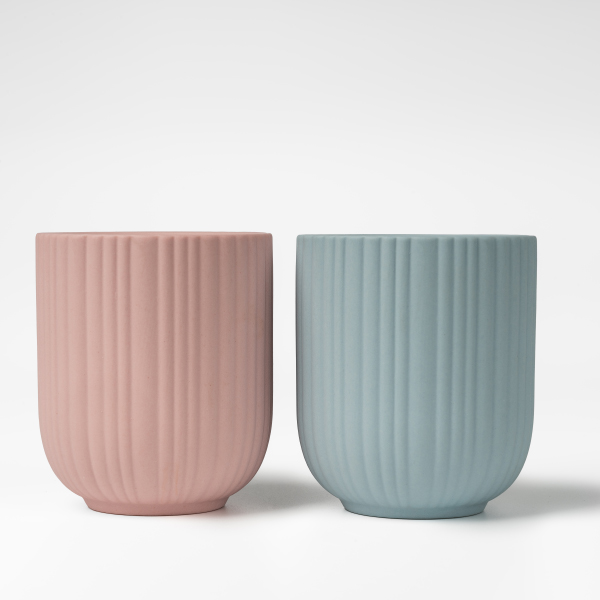 Suporturi de lumânări din ceramică mat cu dungi: recipient de lumină estetică nordică simplă
