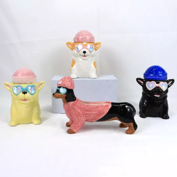Suport pentru lumânări din ceramică animală