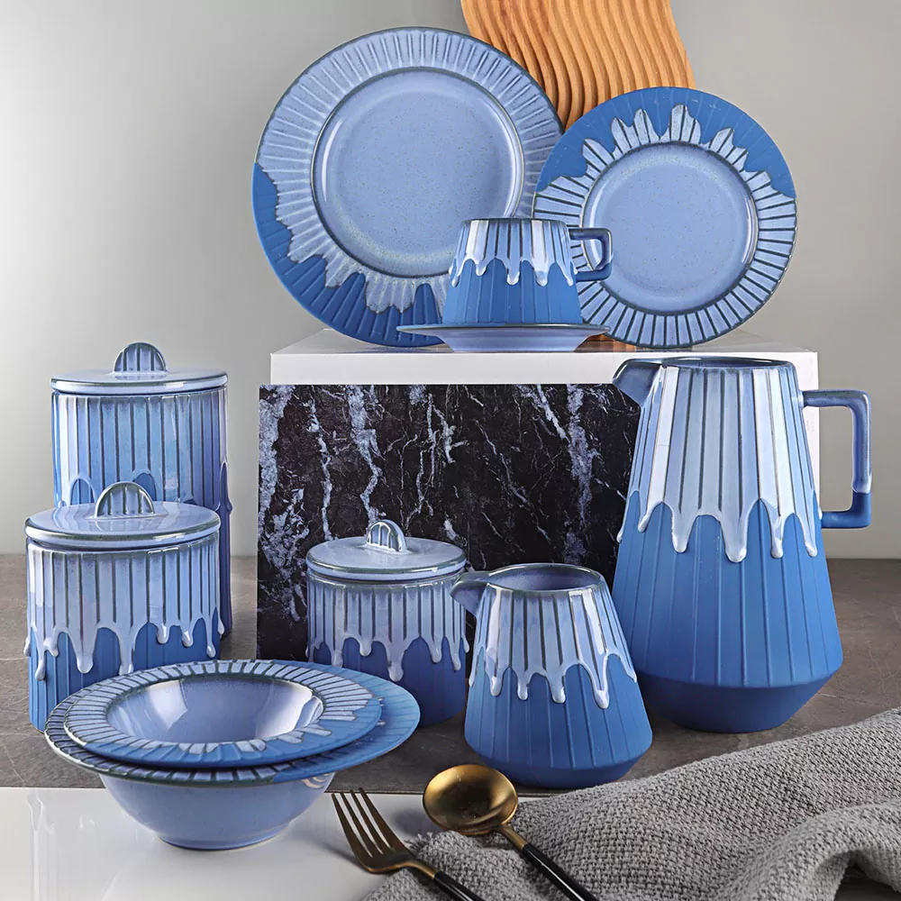 Set boluri ceramice Blue Rhythm