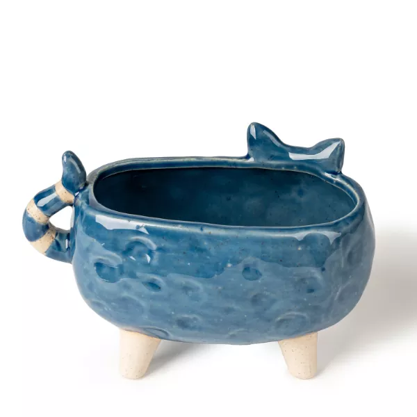 Suporturi de lumânări din ceramică în formă de pisică