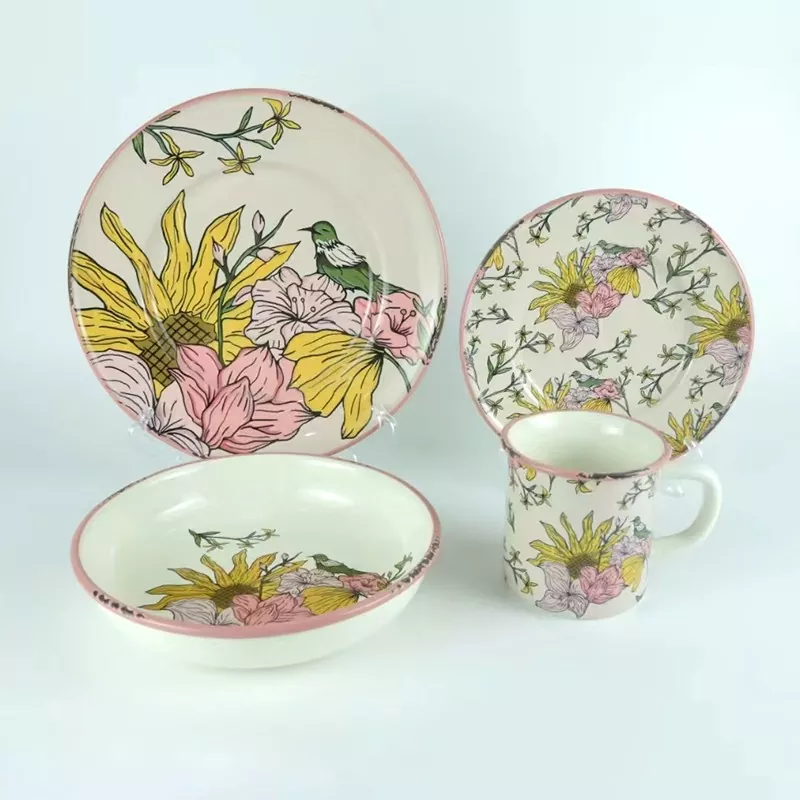 Set de vase din ceramică cu model de lux pentru mașină de spălat vase