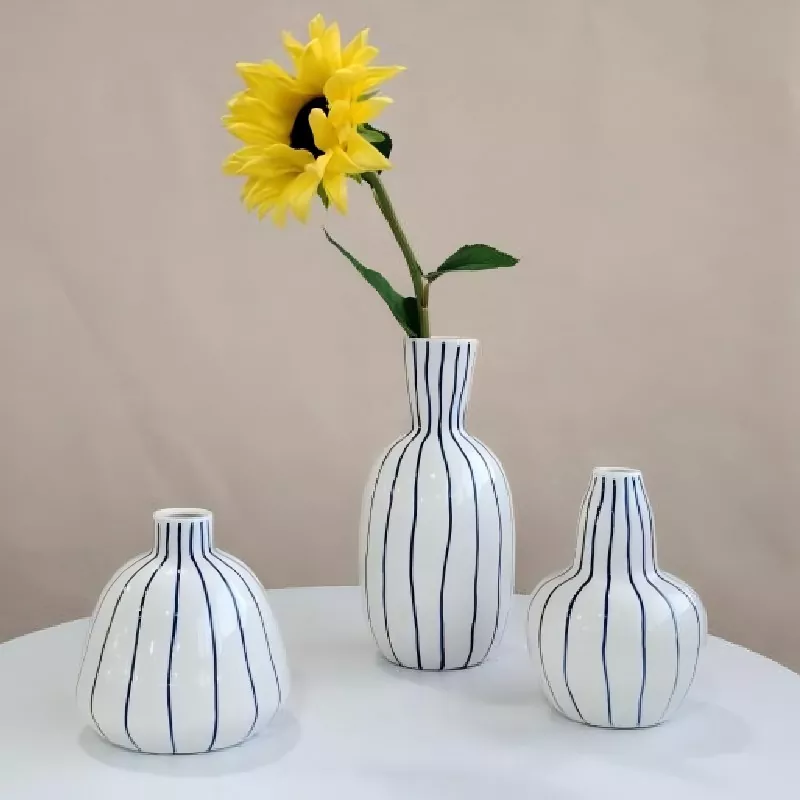Vasă din ceramică cu linie geometrică