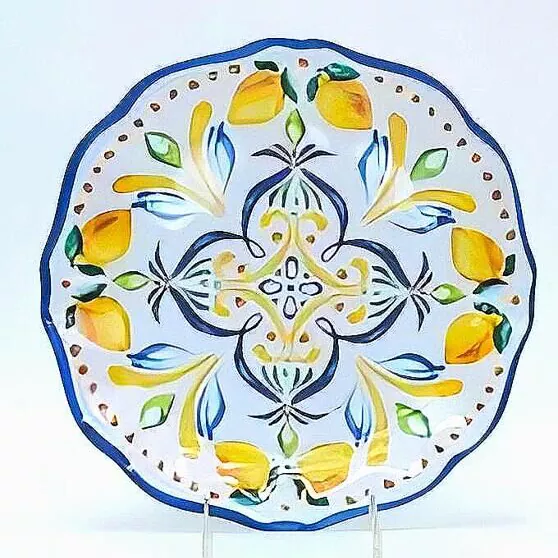 Set de tacamuri din ceramica cu lamaie pictat manual
