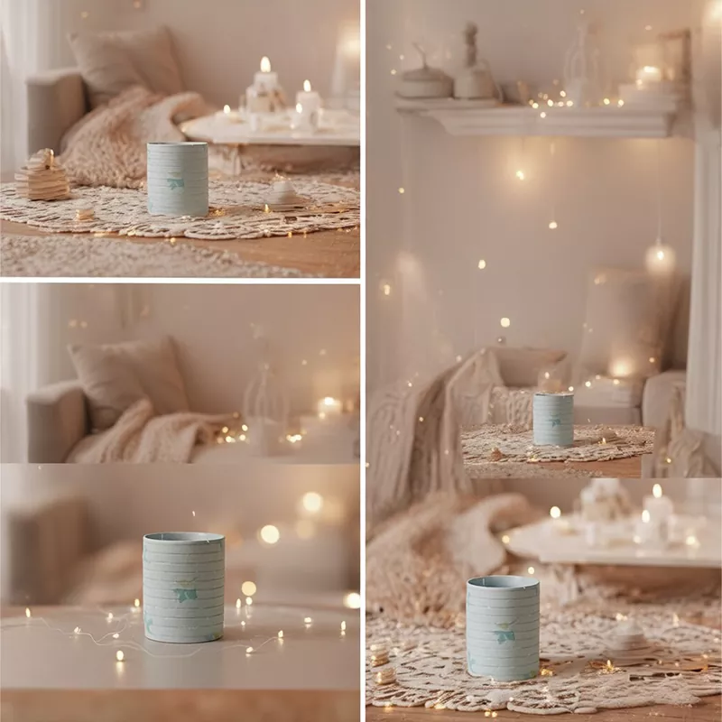 Suport pentru lumânări din ceramică florală pictat manual