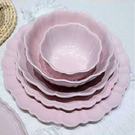Set boluri din ceramică roz Macaron Set boluri din ceramică roz Macaron