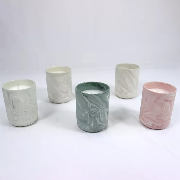 Suport de lumanare din ceramica marmorata