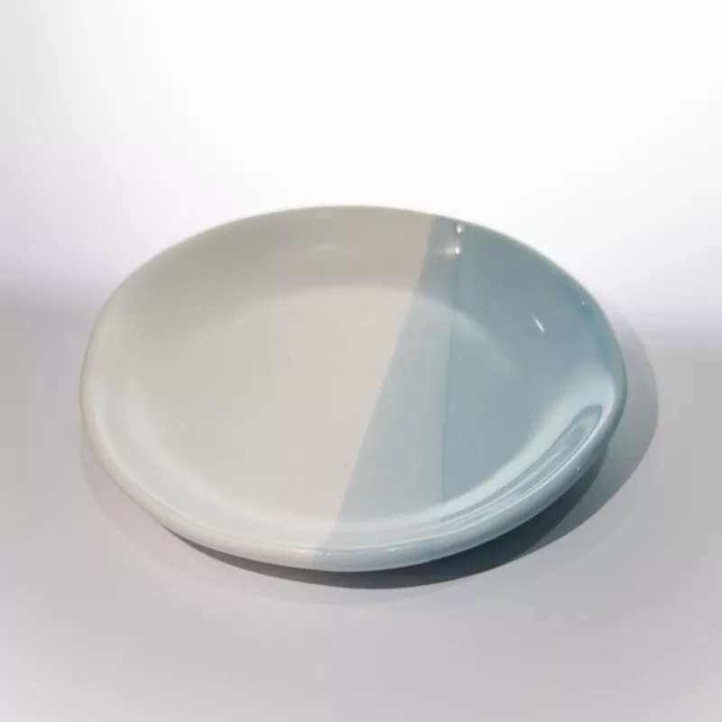 Placă rotundă din ceramică modernă în două tonuri