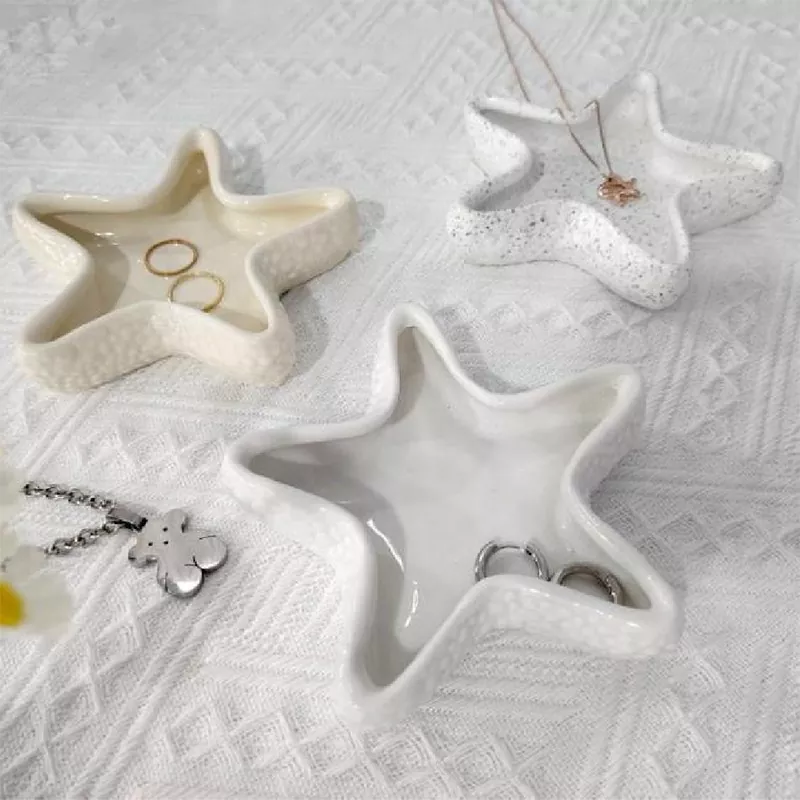 Tavă de bijuterii din ceramică de scoici și stele de mare