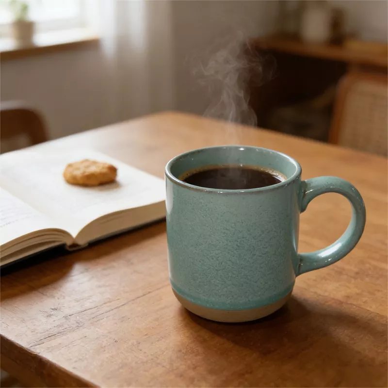 Cana albastră de călătorie din ceramică modernă simplă