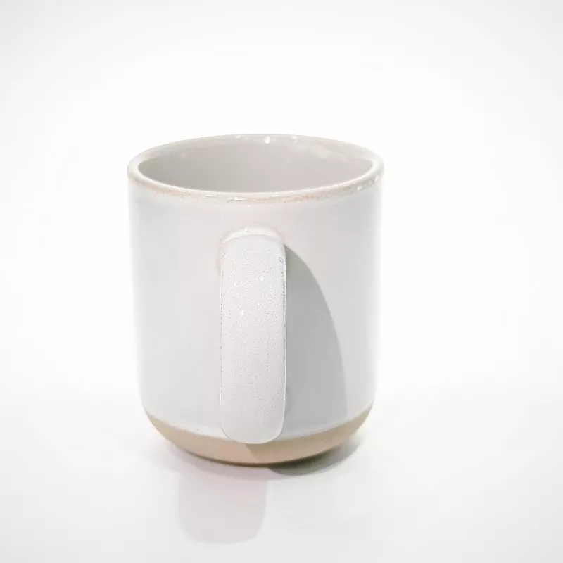 Cana albă de călătorie din ceramică modernă simplă