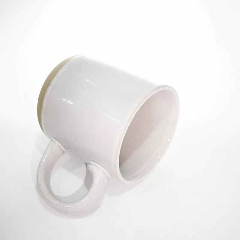 Cana albă de călătorie din ceramică modernă simplă