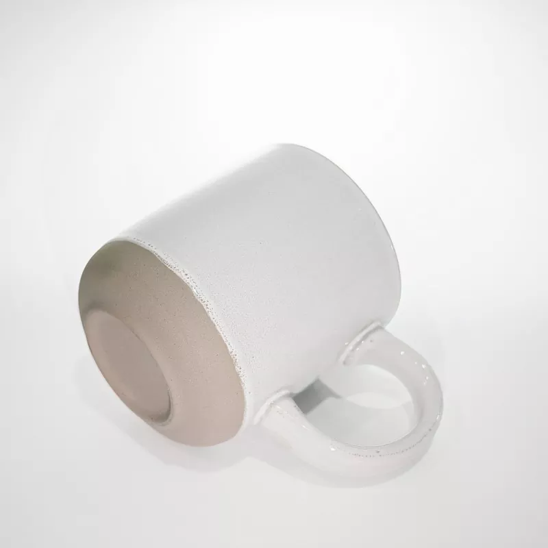Cana albă de călătorie din ceramică modernă simplă
